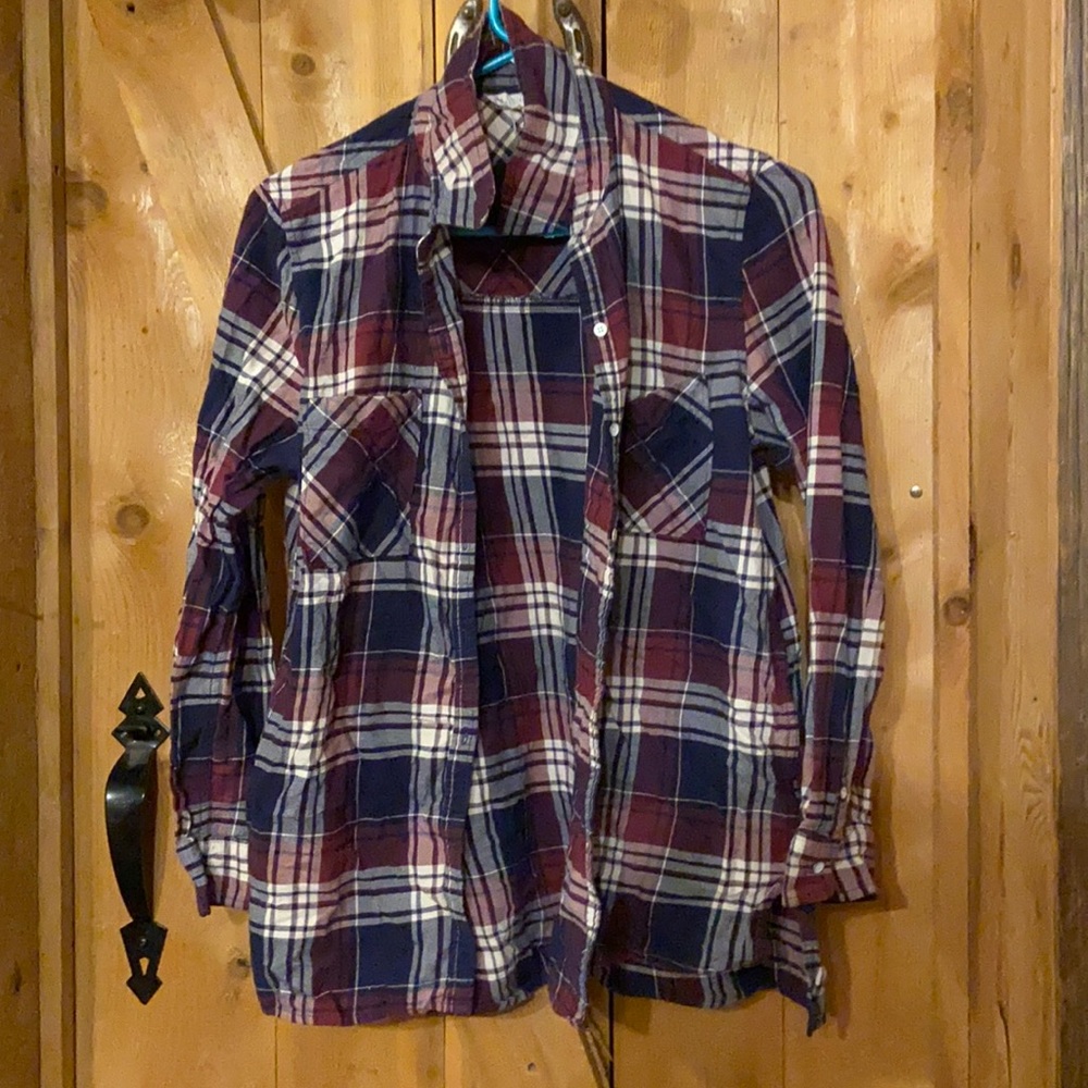 Aeropostale M Burgundy and Navy Blue Flannel